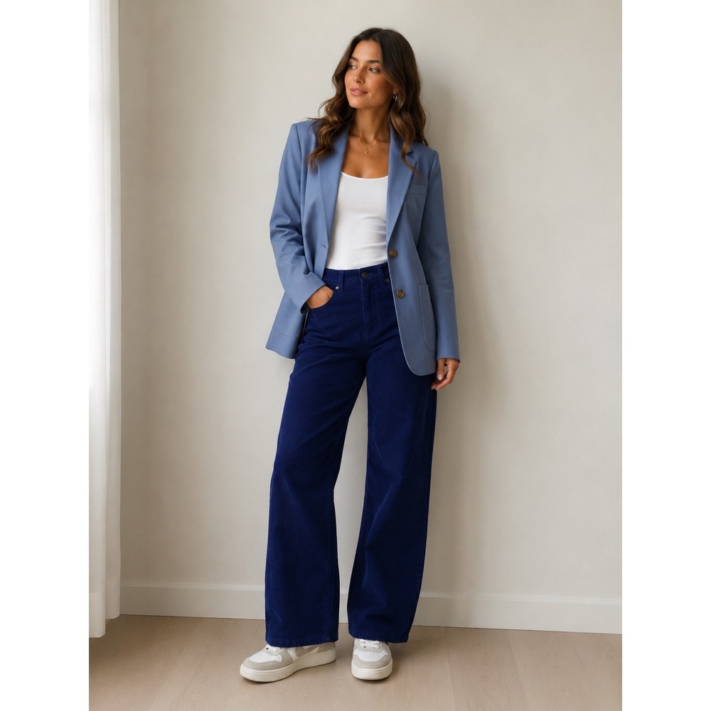 Talbots Flawless Five-Pocket Corduroy Pants Navy Blue Straight Leg Womens Size 2